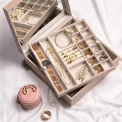 Notino Classy Collection Big Jewellery Box With Mirror -Brown Technies Magasin notino classy collection big jewellery box with mirror boite a bijoux 2