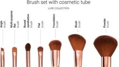 Notino Luxe Collection Brush Set With Cosmetic Tube -Brown Technies Magasin notino luxe collection brush set with cosmetic tube kit de pinceaux avec etui 2